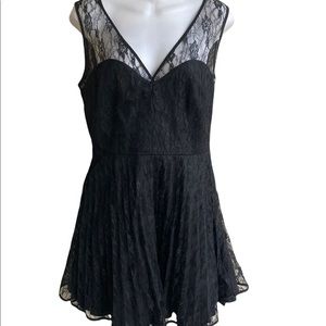 NWT Med/ SM Luna Dress Black Lace A-line Sexy Petticoat Sleeveless Pleated
